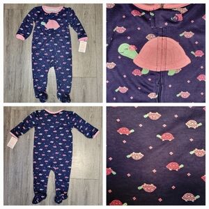 Baby Girls Turtle Sleep And Play Footies One Piece Pajamas